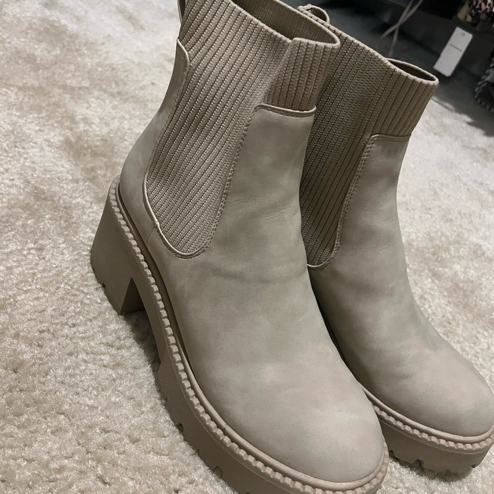 Madden Girl Cream Ankle Booties